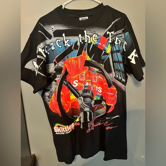 Tultex Other - Vintage 1998 Nascar All Over Print T Shirt Skittles Attack The Track Large Irvan